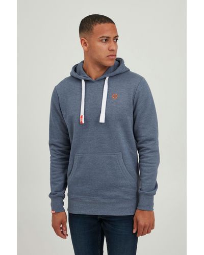 Solid Hoodie SDBennHood Kapuzensweatshirt mit kontrastfarbenenen Details - Blau