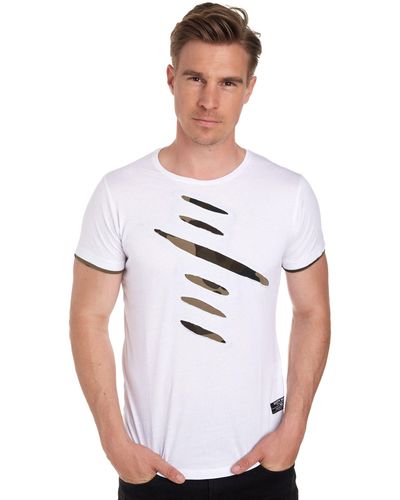 Rusty Neal T-Shirt im trendigen 2-in-1-Design - Weiß