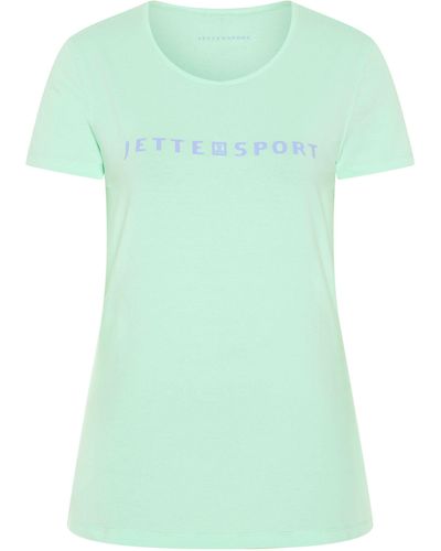 Jette Sport Print-Shirt mit Labelprint - Grün