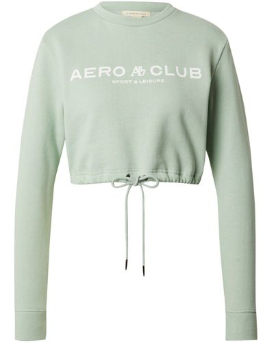 Aéropostale Sweatshirt (1-tlg) Drapiert/gerafft - Grün
