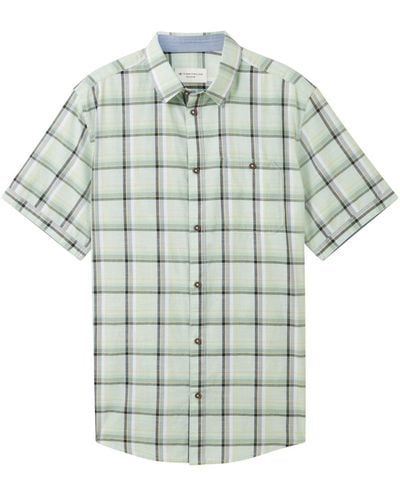 Tom Tailor Hemd Kurzarmhemd (1-tlg) - Grün