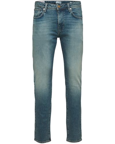 SELECTED Slim-fit-Jeans Leon (1-tlg) - Blau