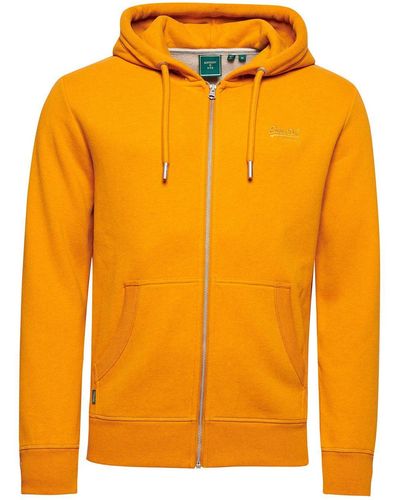 Superdry Sweatshirt Zipper VINTAGE LOGO EMB ZIPHOOD Thrift Gold Marl Gelb - Orange