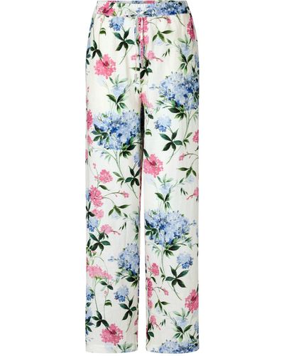 Rich & Royal 5-Pocket-Hose printed linen pants sustainable - Weiß
