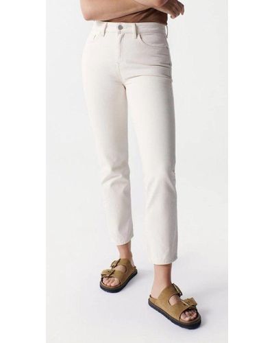Salsa Jeans Stretch- JEANS TRUE CROPPED SLIM ecru beige 126114.0071 - Weiß