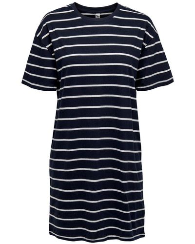 Jacqueline De Yong Shirtkleid Lockeres Mini T-Shirt Kleid JDYLUCIA (lang, 1-tlg) 4184 in Dunkelblau
