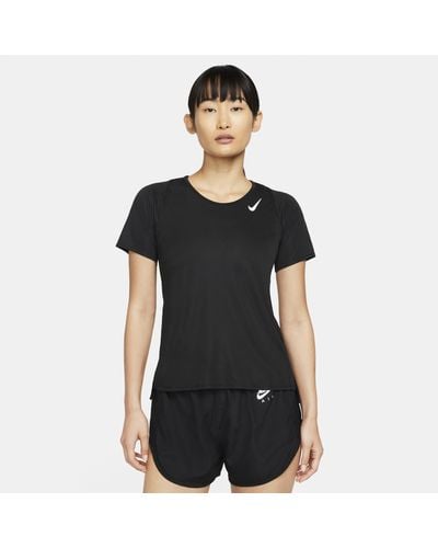 Nike Laufshirt DRI-FIT RACE WOMEN'S SHORT-SLEEVE RUNNING TOP - Schwarz