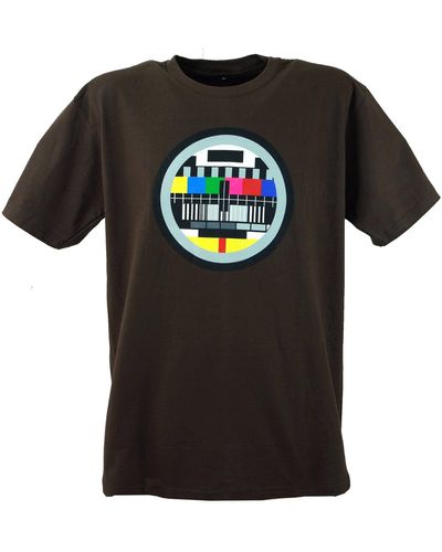 Guru-Shop Fun Retro Art T-Shirt `Testbild` - braun alternative Bekleidung - Schwarz