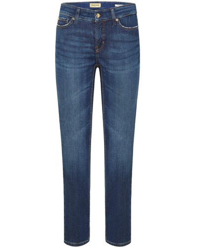 Cambio Regular-fit-Jeans Piper cropped, feminin dark used - Blau