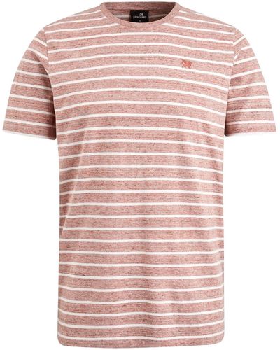 Vanguard T-Shirt Short sleeve r-neck melange jersey - Pink