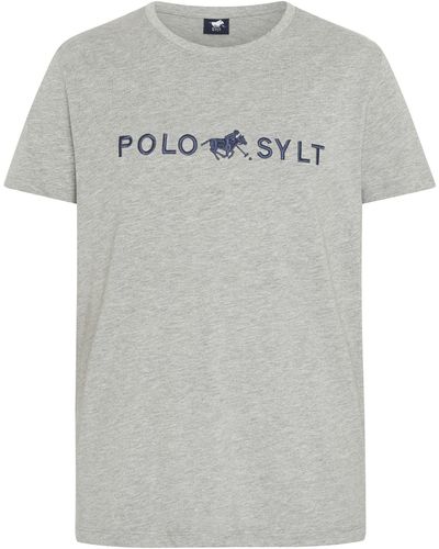 Polo Sylt Print-Shirt mit Logo-Schriftzug - Grau