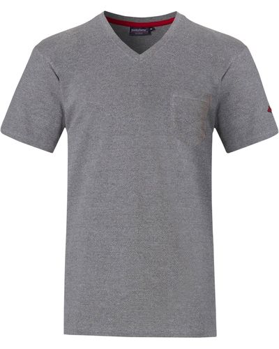 Pastunette Pyjamaoberteil Shirt V Ausschnitt (1-tlg) Klassisch - Grau