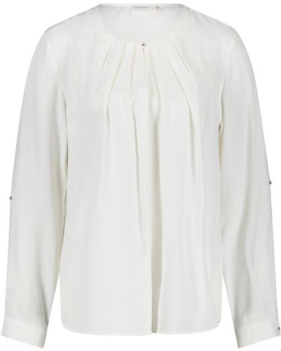 Gerry Weber Blusenshirt Fließende Bluse mit einfach gelegten Falten - Weiß