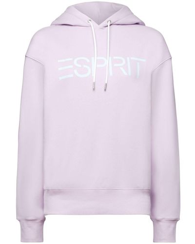 Esprit Sweatshirt Fleece-Hoodie mit Logo (1-tlg) - Lila