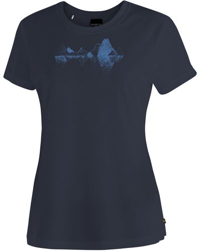 Maier Sports T-Shirt Tilia Pique W Funktionsshirt, Freizeitshirt mit Aufdruck - Blau