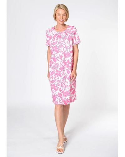 Clarina Sommerkleid Kleid, 1/2-Arm, Alloverprint - Pink