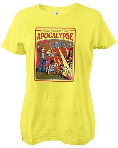 Steven Rhodes T-Shirt Here Comes The Apocalypse Girly Tee - Gelb