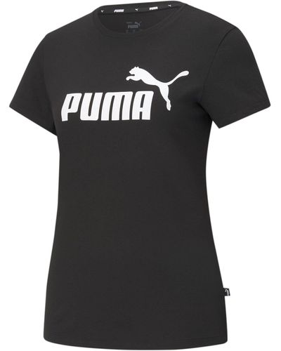 PUMA T-Shirt ESS Logo Kurzarmshirt (1-tlg) - Schwarz