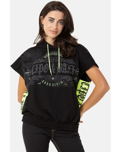 Cipo & Baxx Kapuzensweatshirt im modernen Look - Schwarz