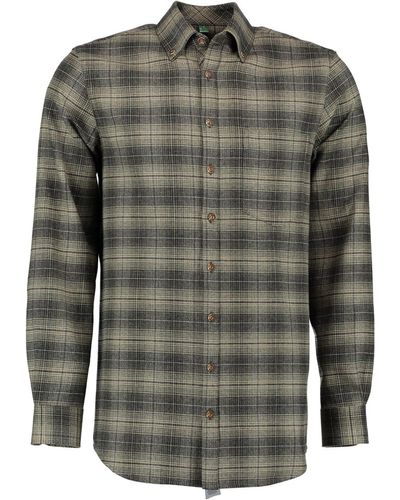 OS-Trachten Outdoorhemd Gapee Langarmhemd mit aufgesetzter Brusttasche - Grau