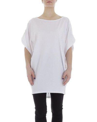 Ital-Design Tunikashirt Freizeit (85987265) Stretch Top & Shirt in Weiß - Grau