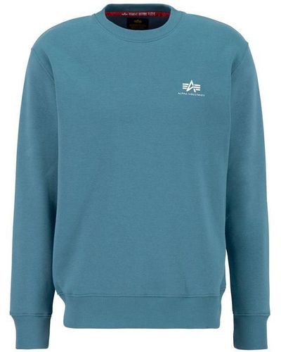 Alpha Industries Sweatshirt Basic Sweater Small Logo (1-tlg) - Blau