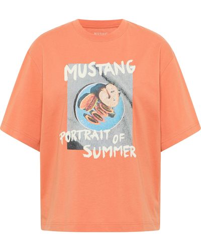 Mustang Kurzarmshirt T-Shirt - Orange