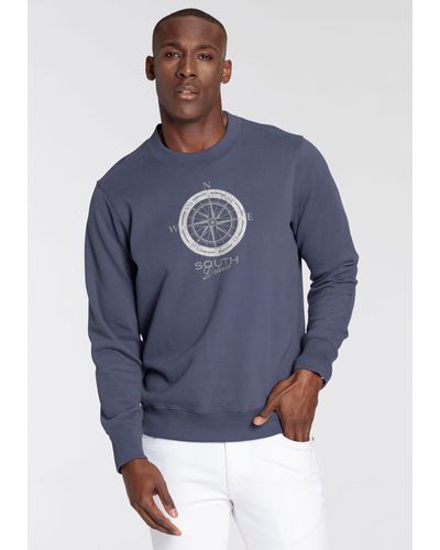 Delmao Sweatshirt mit Print - Blau