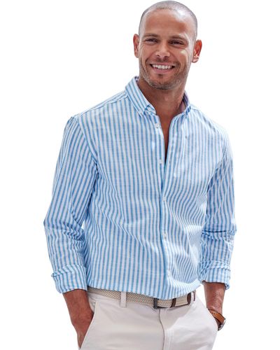 John Devin Langarmhemd Regular Fit mit Button-down-Kragen, aus reiner Baumwolle - Blau
