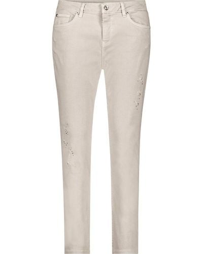 Monari 5-Pocket-Jeans Hose light sand - Weiß