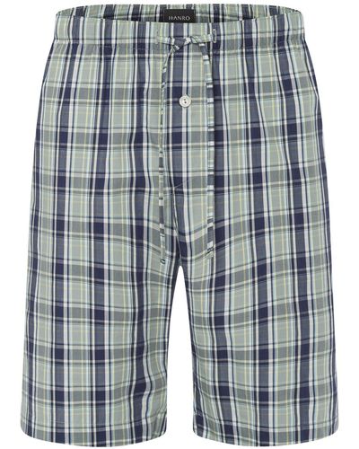 Hanro Pyjamahose Night & Day kurzer Schlafshort Schlaf-shorts sleepwear schlafmode - Blau