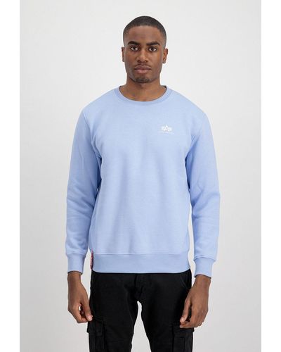 Alpha Industries Sweatshirt Basic Sweater Small Logo (1-tlg) - Blau