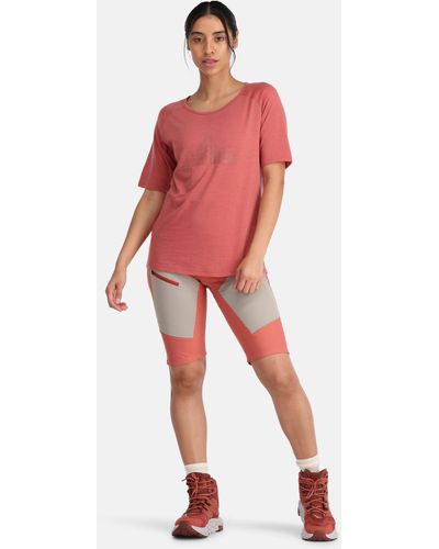 Kari Traa T-Shirt Ane mit atmungsaktivem Material und Flatlocknähten - Rot
