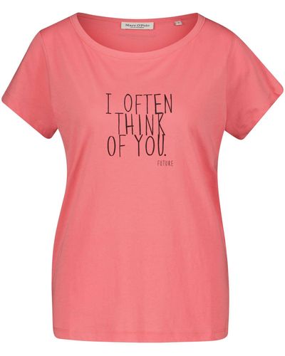 Marc O' Polo T- T-Shirt mit Print (1-tlg) - Pink