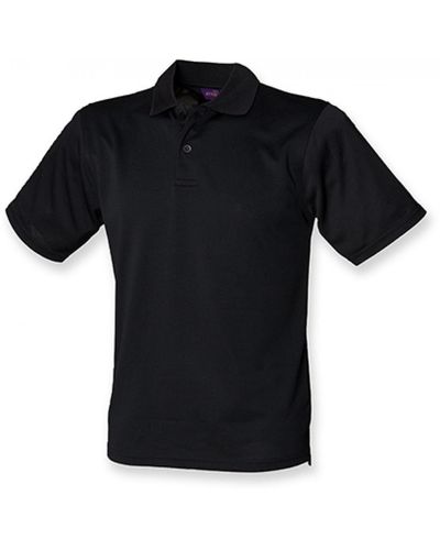 Henbury Poloshirt Coolplus Wicking Polo Shirt / Mikro-Piqué - Schwarz