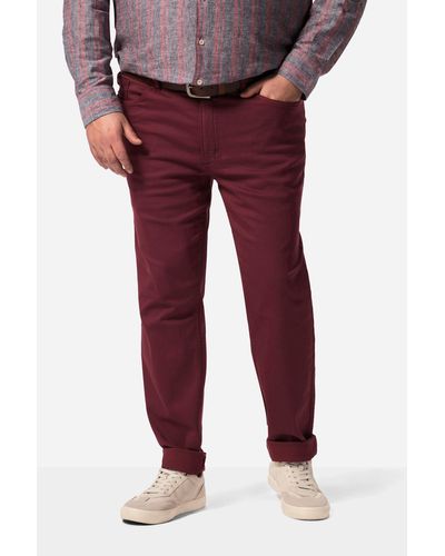 Men Plus Plus Cargohose Men+ Jeans Colordenim 5-Pocket bis 72 - Rot