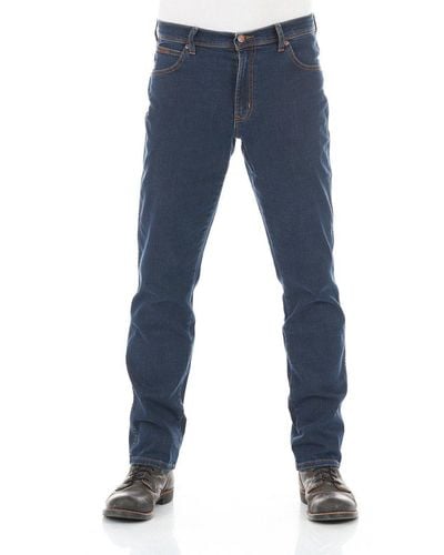 Wrangler Fit-Jeans TEXAS SLIM CROSS GAME mit Stretch - Blau