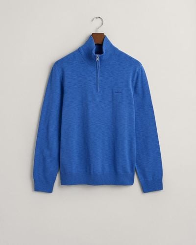 GANT Sweatshirt COTTON FLAMME HALF ZIP - Blau