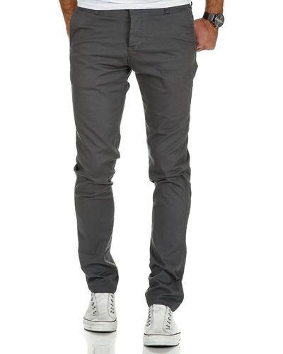 REPUBLIX Chinohose Regular Slim Hose Jeans Chino - Grau