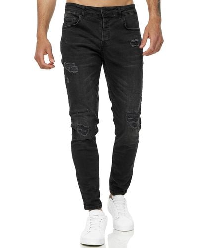 Tazzio Skinny-fit-Jeans A107 Stretch mit Elasthan & im Destroyed-Look - Schwarz