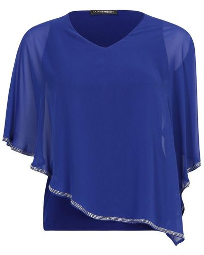 Doris Streich Blusenshirt Bluse 1/2 Arm - Blau