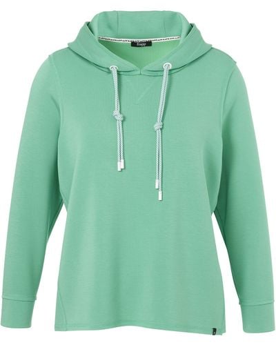 FRAPP Sweatshirt im soften Materialmix - Grün