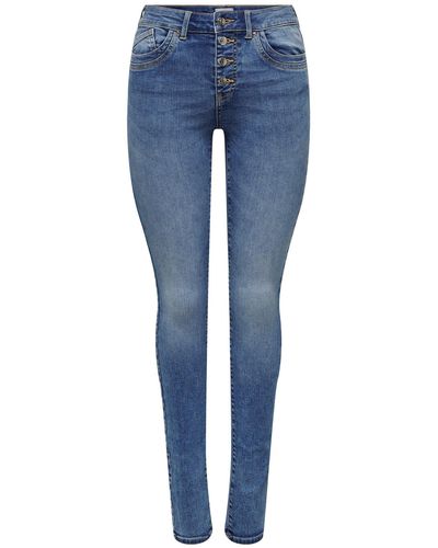 ONLY Skinny-fit-Jeans BLUSH (1-tlg) Plain/ohne Details - Blau