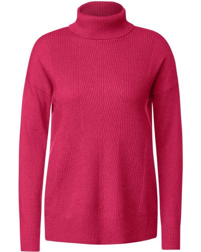 Cecil Wollpullover TOS_Cosy Rib-Mix Pullover - Rot
