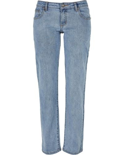 Urban Classics Bequeme Jeans Ladies Low Waist Straight Denim Pants (1-tlg) - Blau