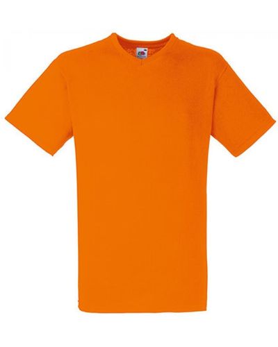 Fruit Of The Loom Valueweight V-Neck T-Shirt - Orange