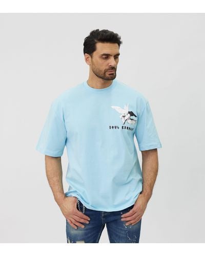 DENIM HOUSE Ässiges Oversized T-Shirt mit besonderem Digitalprint Blau L