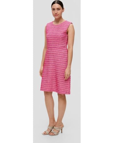 S.oliver Minikleid Kleid aus Bouclé - Pink