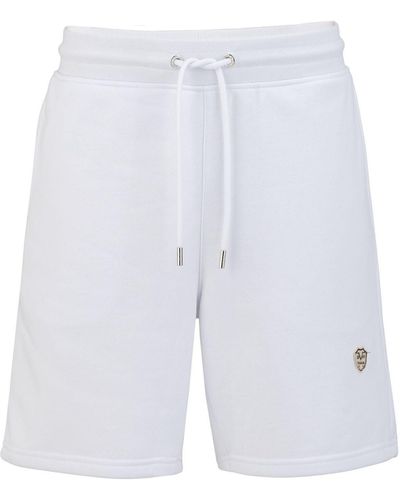 19V69 Italia by Versace Shorts PEPE Sweatshorts mit Logo-Patch (S-3XL) - Weiß