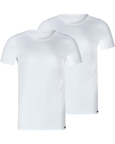 SKINY T-Shirt 2er Pack Crew-Neck Shirts mit körpernahem Schnitt - Weiß